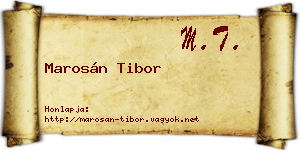 Marosán Tibor névjegykártya