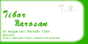 tibor marosan business card